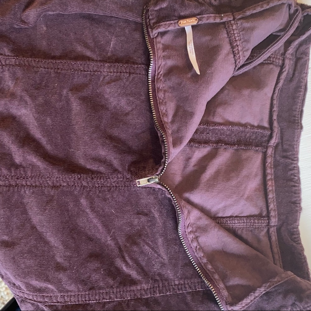 Free People Modern Femme Wine Red Corduroy Mini Skirt - Picture 9 of 10